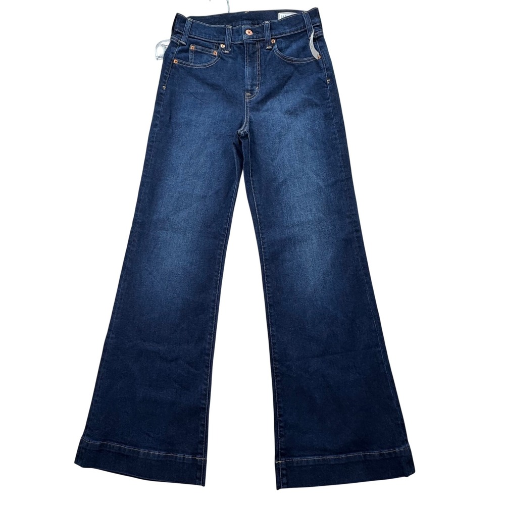 Gap Relaxed Flare High Rise Jeans Womens 27/4 Dark Wash Denim Trouser NWT